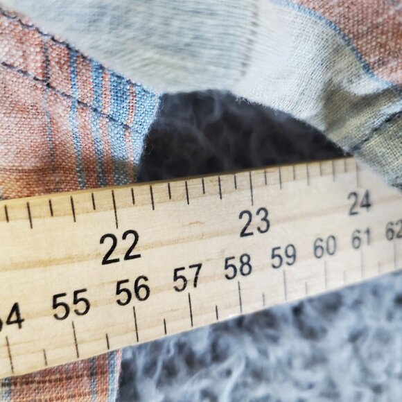 Kühl Shirt Mens Large Multicolor Plaid Tapered Fit Sleeve Linen Blend - Picture 8 of 11